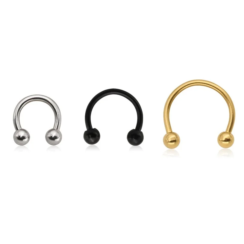 Серьги-подковы 3 шт./лот из нержавеющей стали для носа бровей губ хряща Козелка