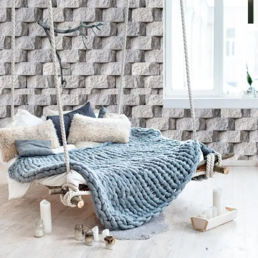 

Fashion 3d Grey Stone Rock Self Adhesive Wallpaper for Living Room Bedroom Decor Waterproof Kitchen Bathroom Wallpapers ZE111