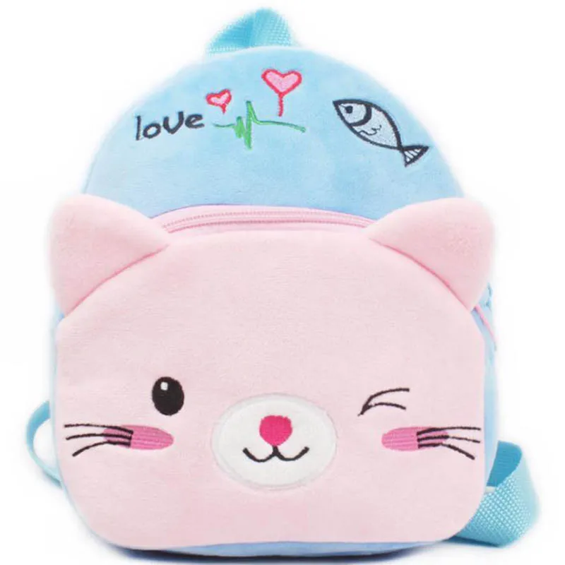 

Cartoon Cat Fashion Plush Schoolbag Children Kindergarten Backpack Girl Toy Gift for 1-3 Years