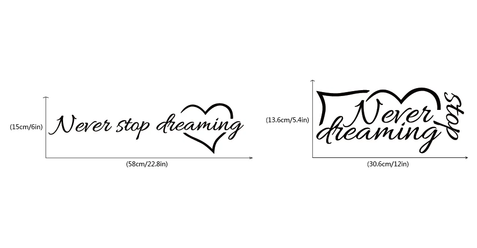 Виниловые наклейки на стену с надписью Never Stop Dreaming настенные для детской комнаты