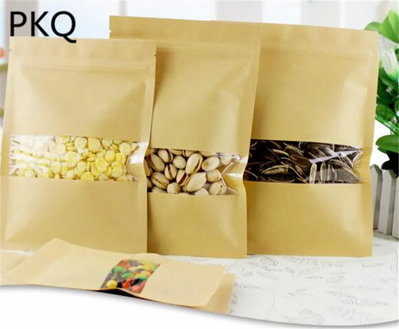 10 шт крафт бумаги мешки с замком на молнии для подарков конфет свадебный мешок