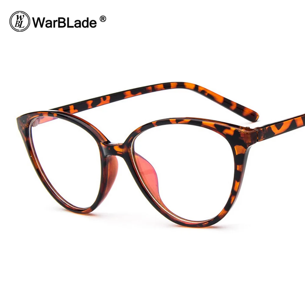 

WarBLade Unisex Vintage Cat Eye Glasses With Clear Lens Women Men cheap Mirror Optic Frame Transparent Eyeglasses