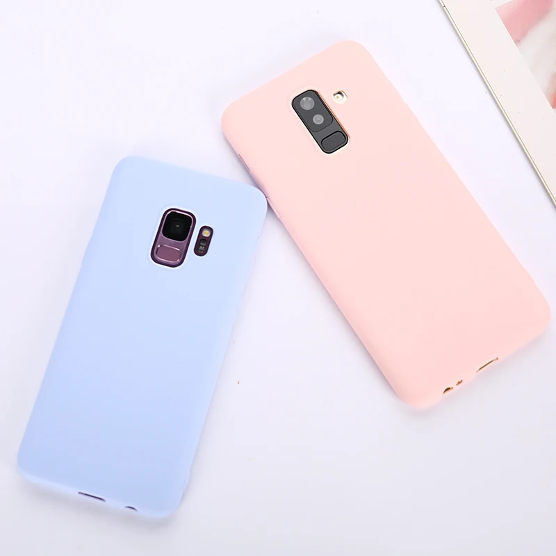 Мягкий чехол карамельных цветов для Samsung Galaxy A7 A8 A9 A6 A5 J2 J4 J6 J8 2018 J3 J5 J7 2017 S8 S9 PLUS S7 J120