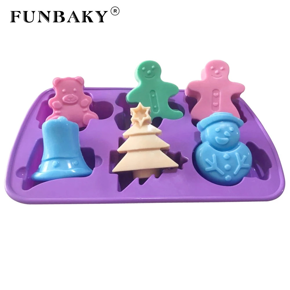 FUNBAKY 6 Полость снеговик Силиконовая Форма 3D формы для торта украшение выпечки