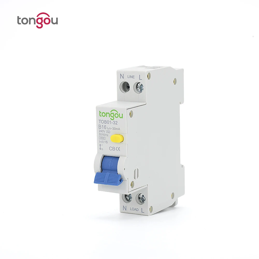 Curve B RCBO 16A 30ma 1P + N DPN автоматический выключатель остаточного тока с защитой от