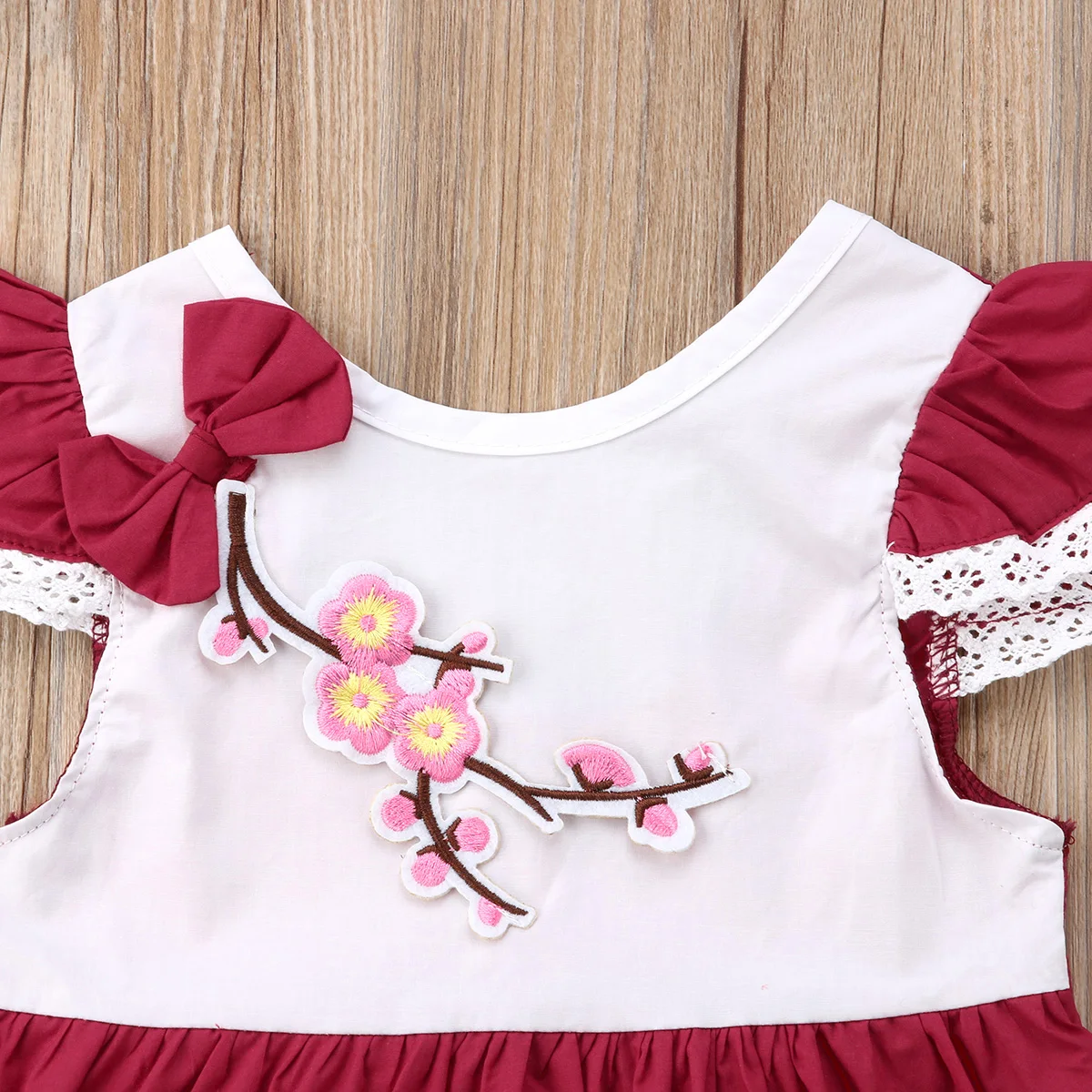 2018 новый вышивка новорожденных Одежда для детей малышей девочек цветочные