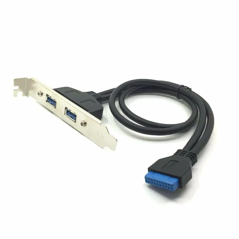 Материнская плата USB 3 0 19 / 20 контактный разъем к 2 портам Женский кабель для