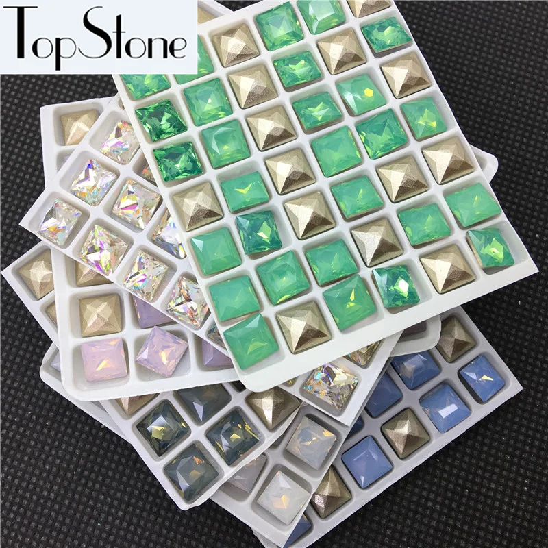 Новое качество 42 шт. 8 мм квадратная форма K9 стекло Кристалл Опал цвета