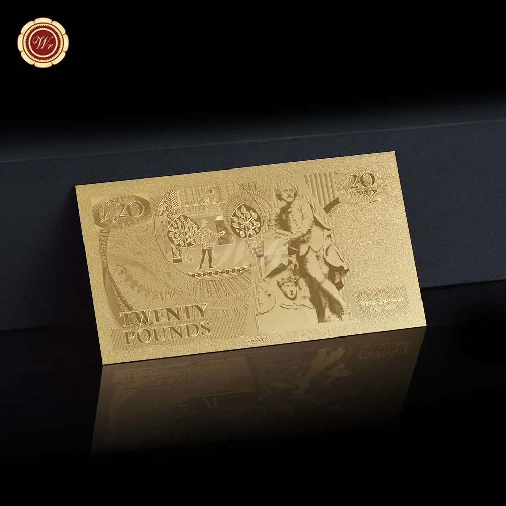 Новинка Золотая банкнота в английском стиле 20 фунтов британский фунт красочная