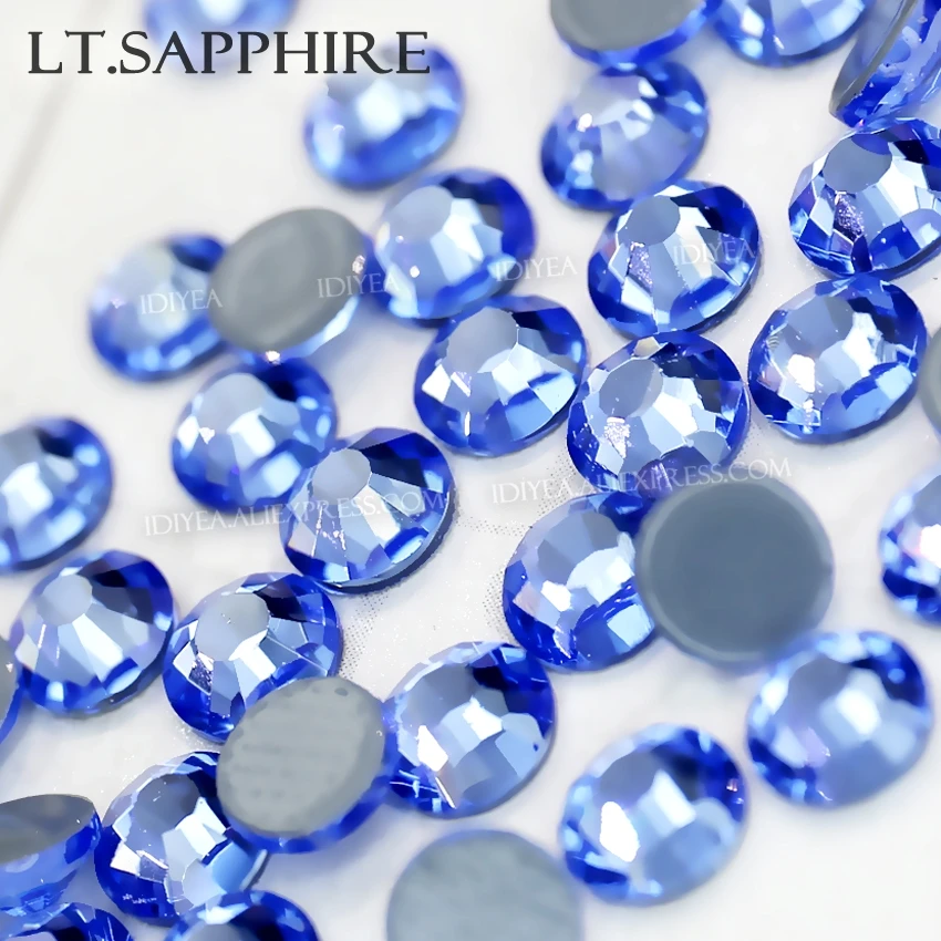 Lt.Sapphire стразы горячей фиксации для рукоделия украшения одежды с плоским