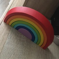 montessori rainbow blocks wooden toys colorful arched building blocks childrens early learning educational kids baby gifts