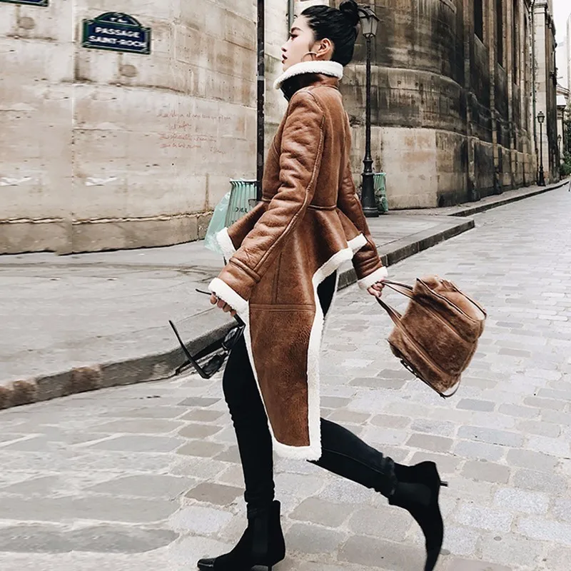Twotwinstyle нерегулярные флис Пальто для будущих мам из искусственной кожи Высокий