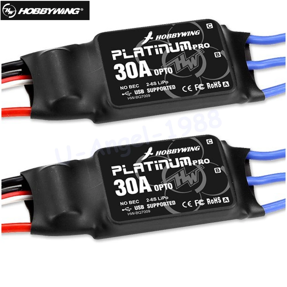 

2pcs/lot HOBBYWING Platinum 30A Pro 2-6S Electric Speed Controller (ESC) OPTO - Specially for Multi-rotor