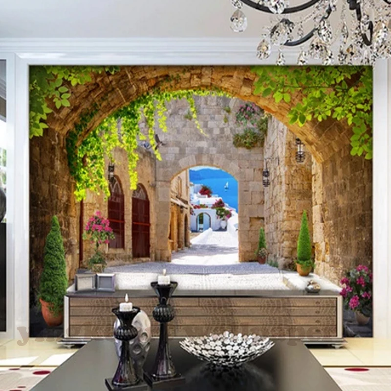 Пользовательские Цифровая печать большой росписи Europea 3d стереоскопическая