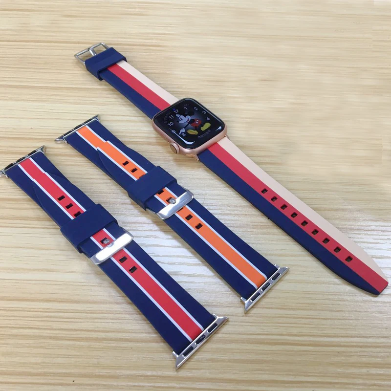 Мягкий силиконовый спортивный ремешок для Apple Watch band 44 мм apple watch 4 40 браслет iWatch 3 2 1