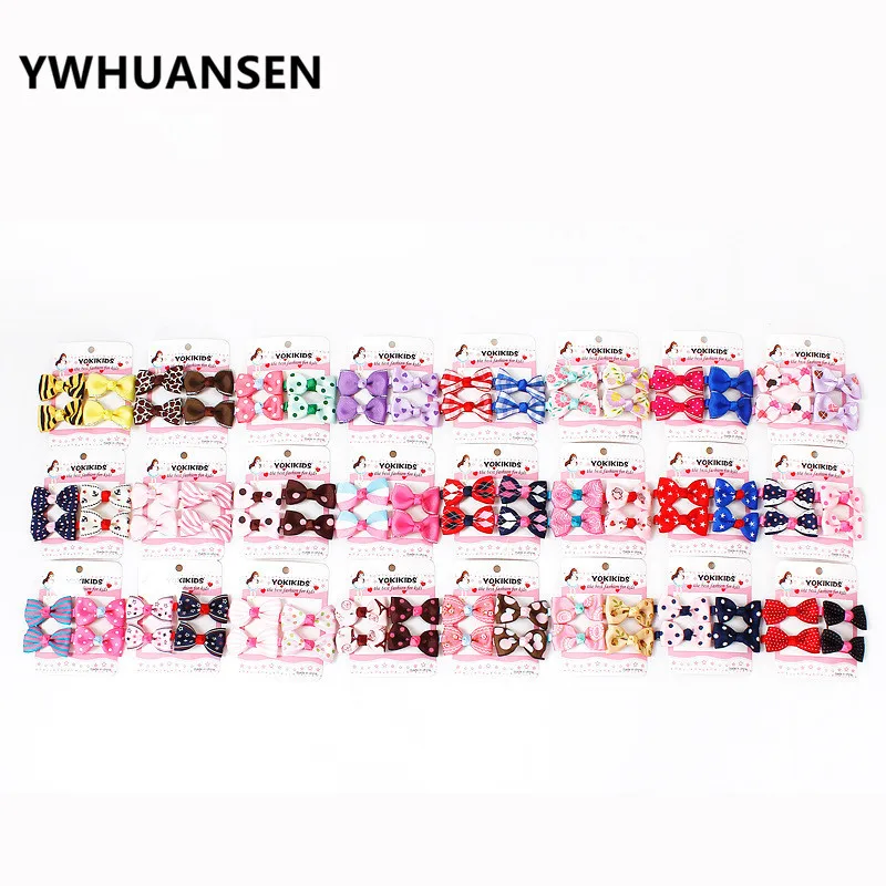 YWHUANSEN 20 шт./лот бантом дети милые заколки для волос девочек украшение в виде
