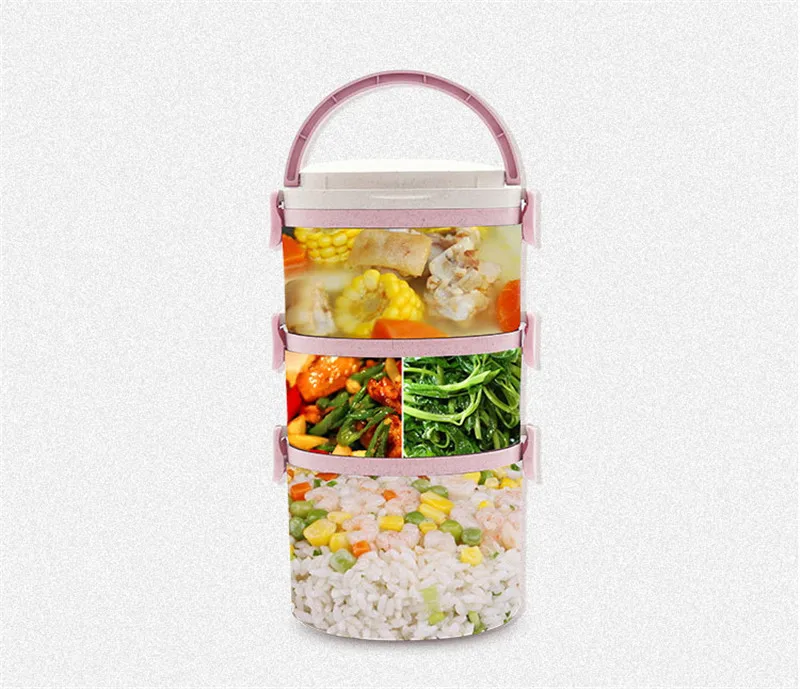 Bento Ланч-бокс, микроволновая печь, контейнеры для хранения, отсеки, экологический материал, Детская школьная переносная коробка для ланча, набор посуды