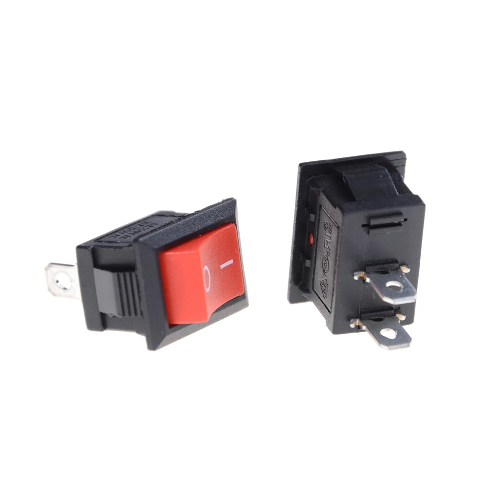 10 шт./лот красный SPST 2PIN вкл/выкл 15*21 мм G125 лодочный Кулисный Переключатель 250 в 6 А