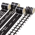 48mmX5m железных дорог дорожная лента Стикеры широкая творческая дорожного движения клейкой ленты дорожного движения для детей игрушка сделай сам Car Play