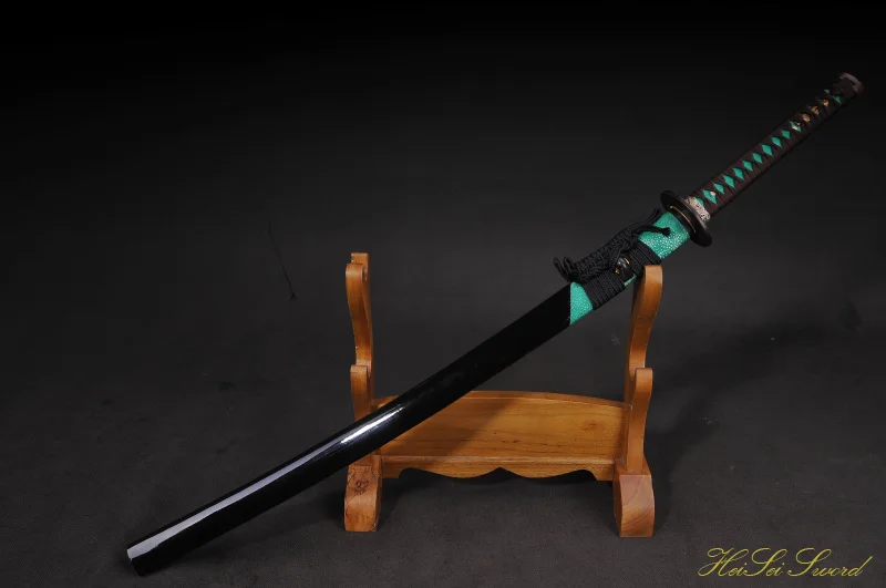 Ручной ковки Катана сложенном Сталь глины-закаленное меч самурая острое оружие