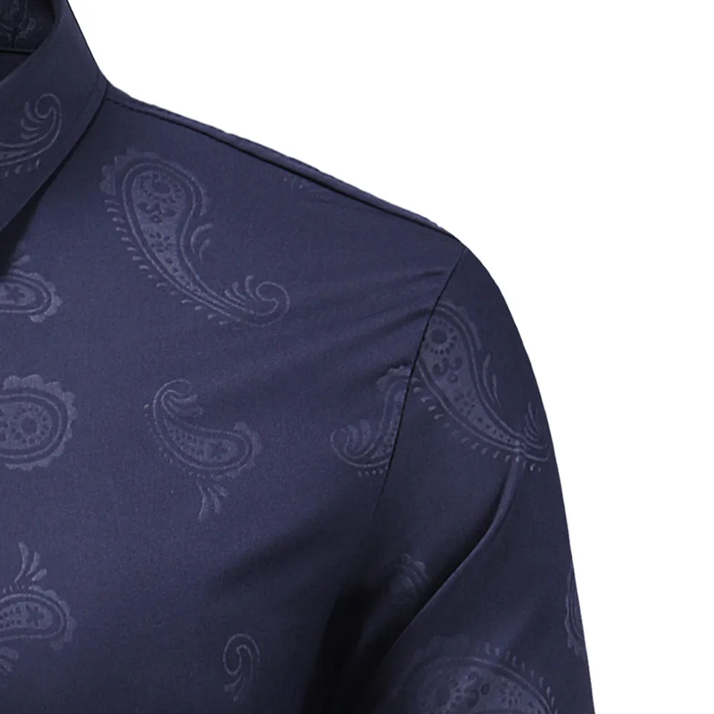 1 шт. мужские рубашки из полиэстера Осень-зима повседневные в стиле ретро Пейсли с