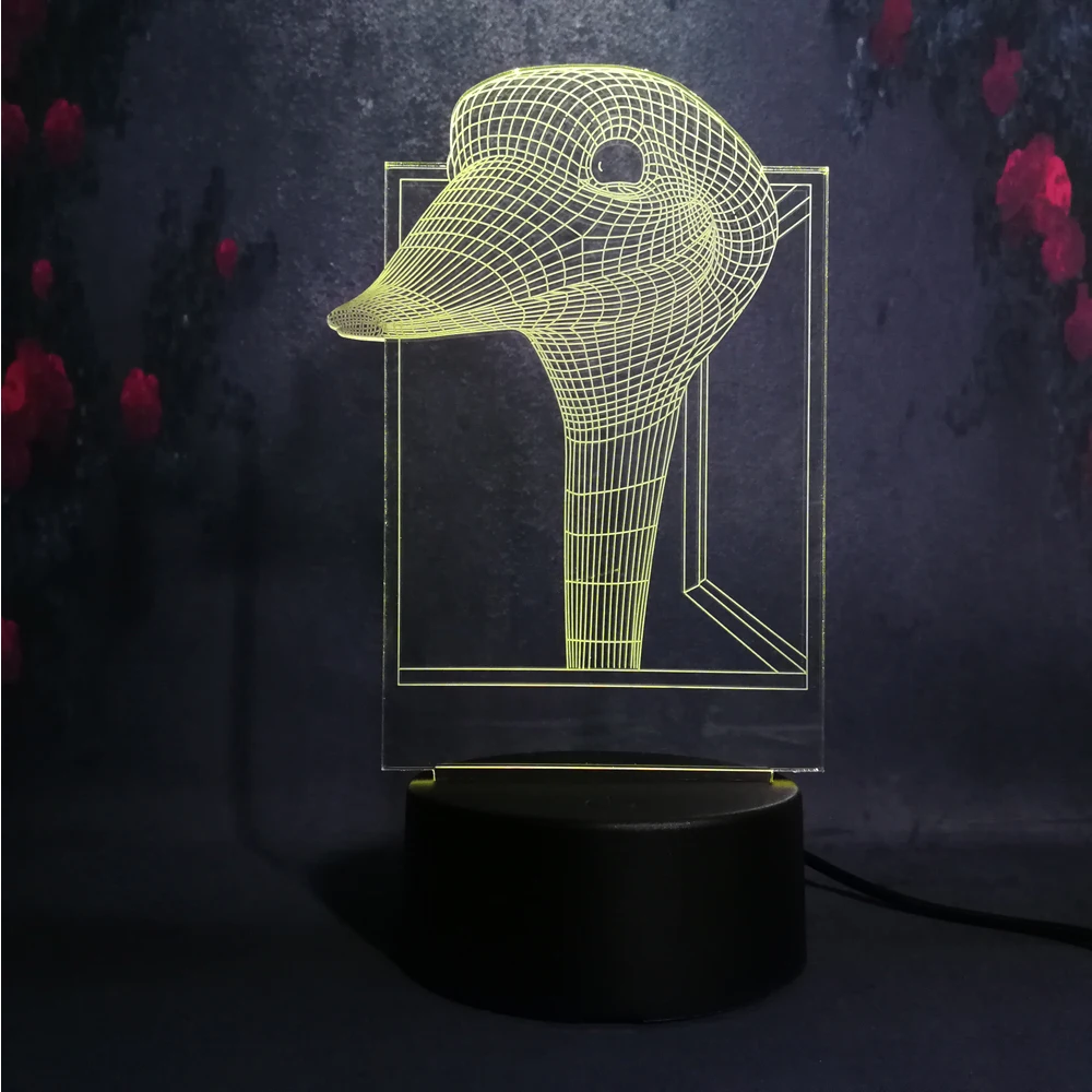 Светодиодный ночник Arilux в форме головы гусиной лавы с креативным 3d декором