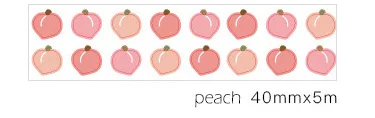 peach 40mmX5m 15/40 мм* 5 м Kawaii персик любовь васи ленты наклейки Скрапбукинг клейкой ленты школьные канцелярские принадлежности дневник Bullet Journal sl2000 - Цвет: peach 40mmX5m