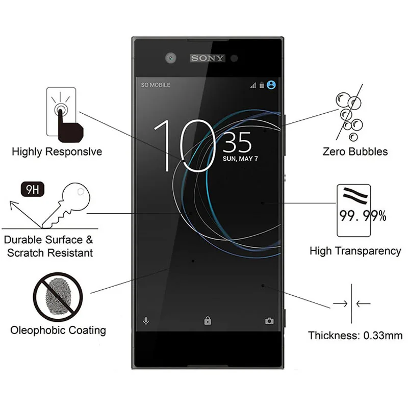 2 шт. закаленное стекло для Sony Xperia XA1 защита экрана 9H XA 1 стеклянная защитная пленка