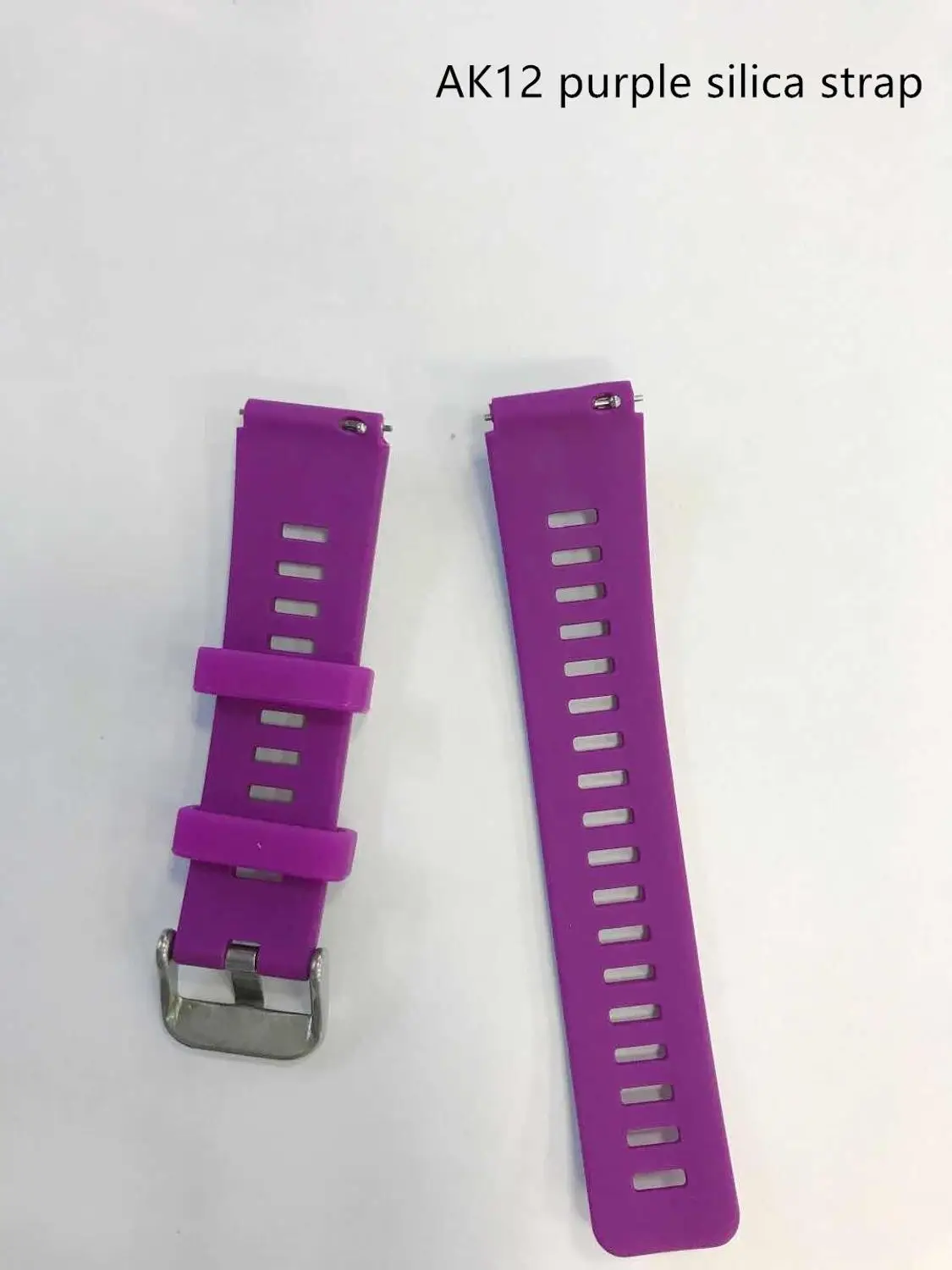 Silica purple strap AK12, Женский Смарт-браслет, водонепроницаемый, пульсометр, секундомер, будильник, фитнес-трекер, для плавания, Смарт-часы, Android, IOS, сменный ремешок - Цвет: Silica purple strap