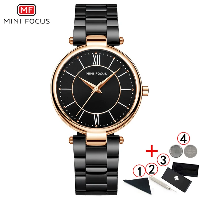 rose black with box Мини фокус женские часы люксовый бренд водонепроницаемое платье минималистичный синий женские наручные часы для женщин Relogio Feminino - Цвет: rose black with box