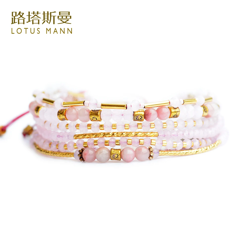 

Lotus mann Piece of bracelet with crystal Kim adornment weaving 6 layer lap