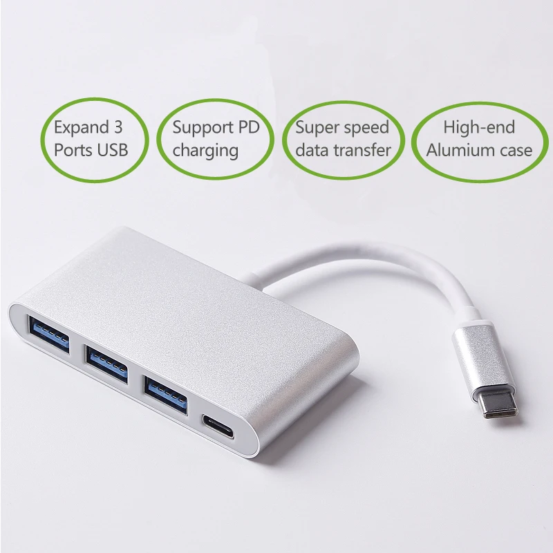 Кабель-концентратор ult-best с Type-C на USB 3 0 порта со стандартным адаптером для зарядки