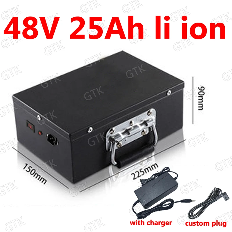 Литий ионный аккумулятор GTK 48v 25ah с BMS 16850 литий ионная аккумуляторная батарея для