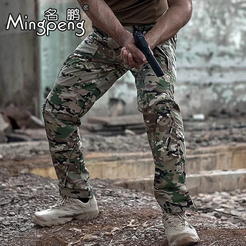 camouflage Мужские Водонепроницаемые Брюки для альпинизма, походов и пеших прогулок, тактические военные камуфляжные комбинезоны с несколькими карманами - Цвет: camouflage