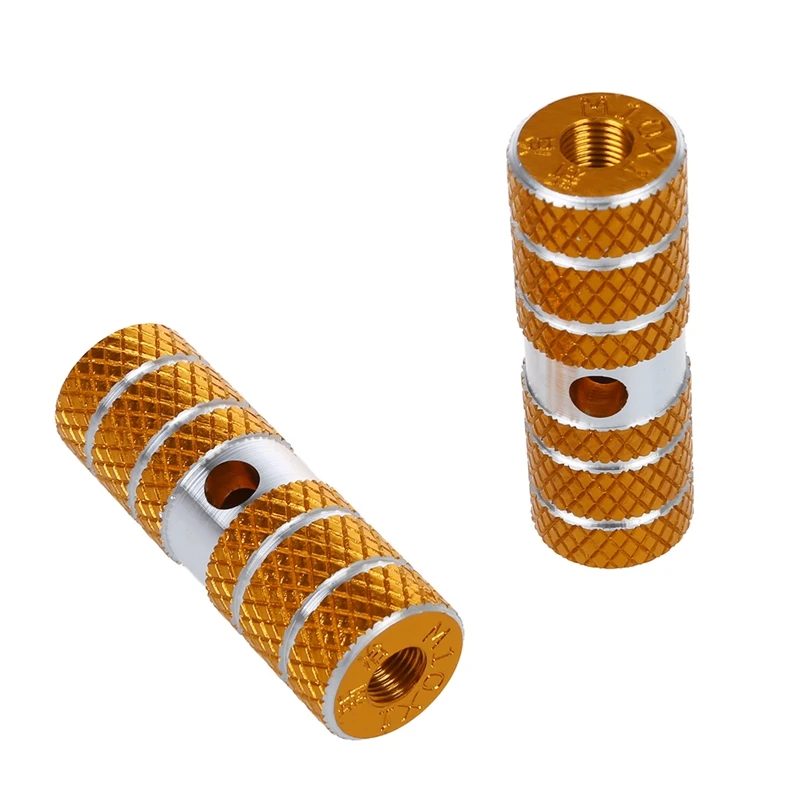 2 x BMX Mountain Bike Bicycle Axle Pedal Alloy Foot Stunt Pegs Cylinder Gold | Спорт и развлечения