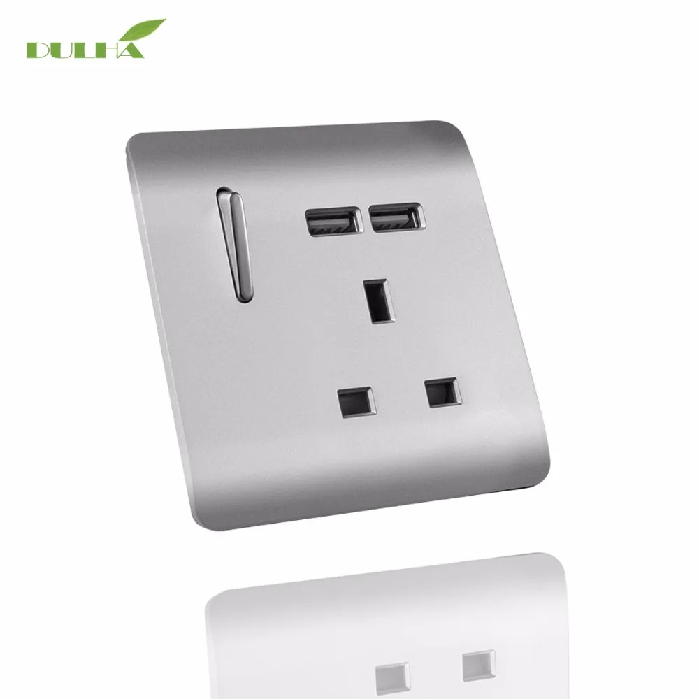 Дулха UK 13A USB настенная розетка 1 секция электрические питания включен с 2 разъем