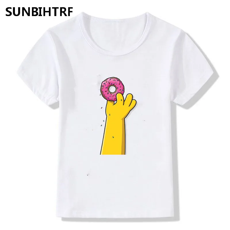 SUNBIHTRF/Детские Модные Милые Забавные футболки с рисунком пончика крутая детская