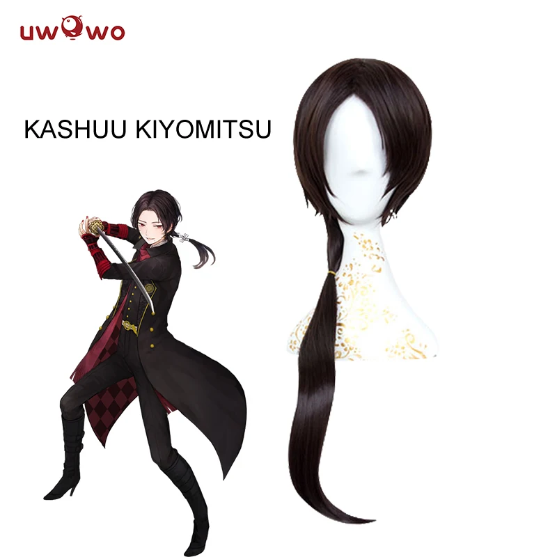 UWOWO kasuu kiyomitsu парик Touken Ranbu онлайн волосы 60 см черный коричневый термостойкий
