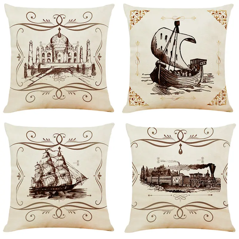 Винтажный Европейский узор ручка декоративный Рисунок чехлы на подушки для дома
