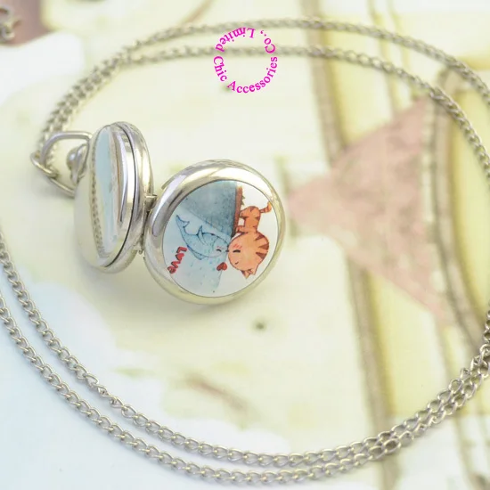 Оптовая продажа Серебряный Классический милый кот поцелуй рыбок девушка Леди