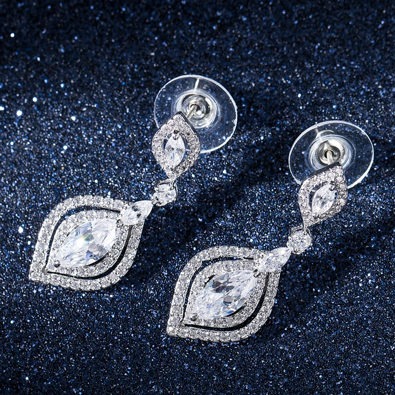 Huitan Classic свадебные серьги с круглым блестящим кубическим цирконием, женские модные ювелирные изделия, лучший подарок на День святого Валентина для влюбленных