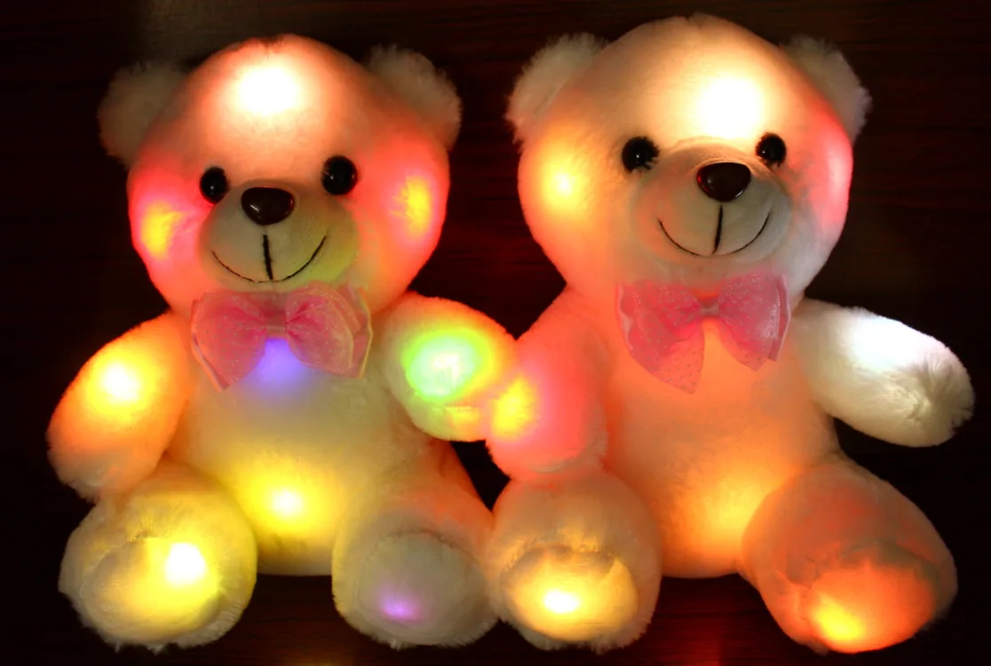 20 см Красочный светящийся яркий Kawaii Плюшевые Детские игрушки освещение мягкие животные медведь плюшевый медведь прекрасные подарки для детей