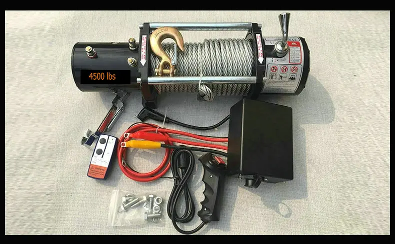 Портативный медный сердечник 4500lbs12V 24V моторная лебедка восстановление мощности