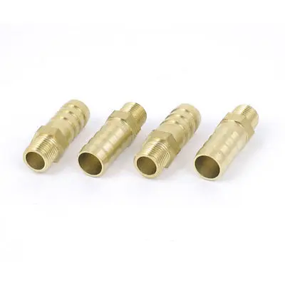 

1/8BSP Male Thread 10mm Inner Dia Brass Hose Barb Coupler Fitting Connector 4pcs
