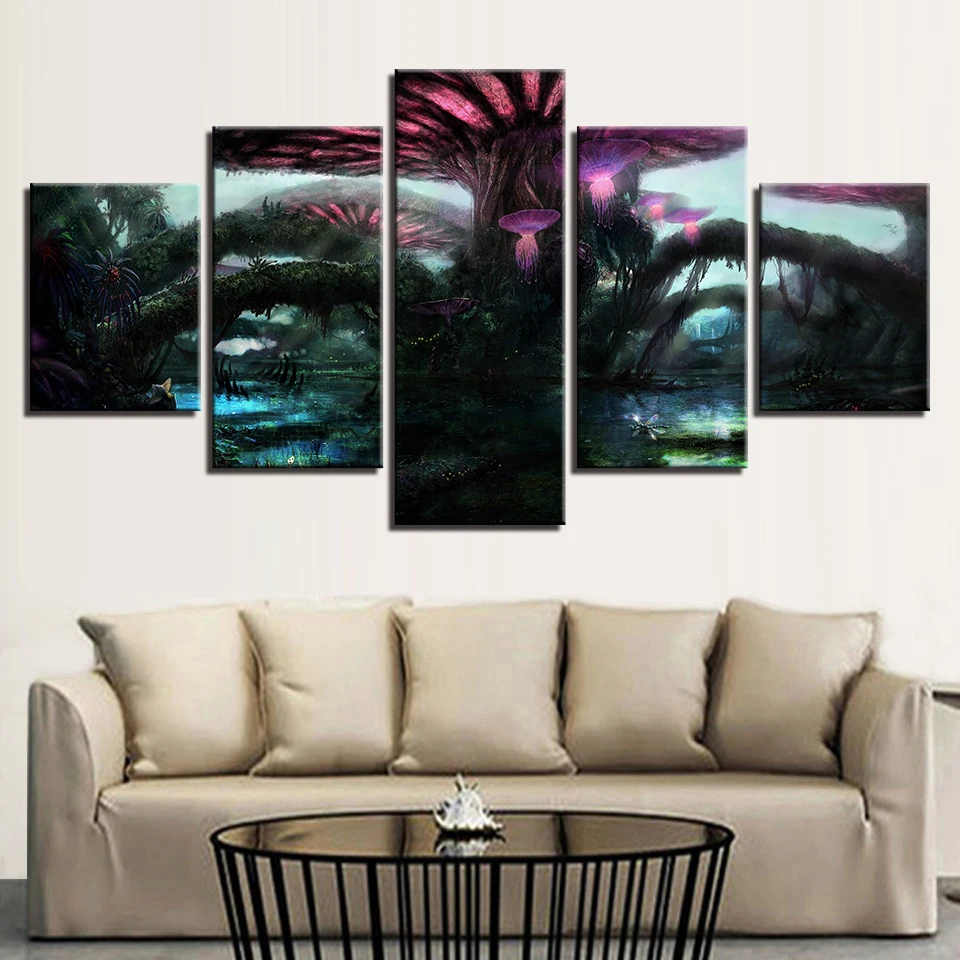 Холст Home Decor Фотографии Wall Art рамки 5 шт. в стиле волшебного леса гриб картины с