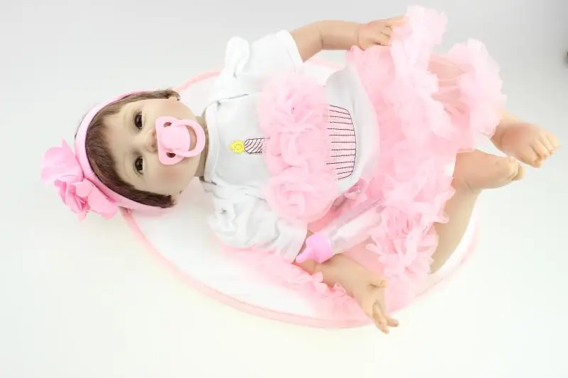 Реалистичные силикона Reborn Baby Куклы мягкий виниловый девушка 22 &quotс магнитом
