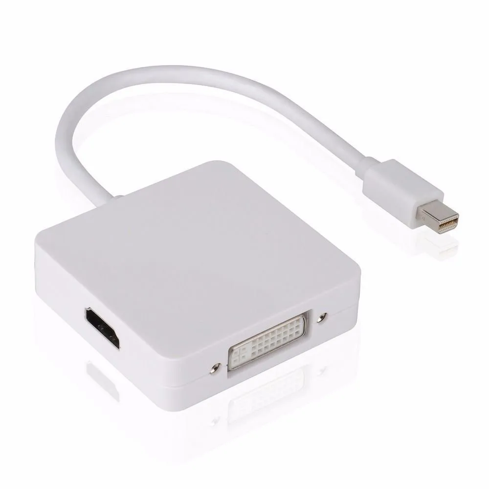 Переходник Mini DisplayPort на VGA HDMI DVI переходник DP Мини 3 в 1 конвертер для Macbook монитор