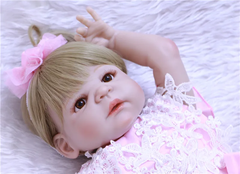 Настоящие светлые волосы для девочек bebe полностью силиконовые куклы reborn 22 &quot55 см