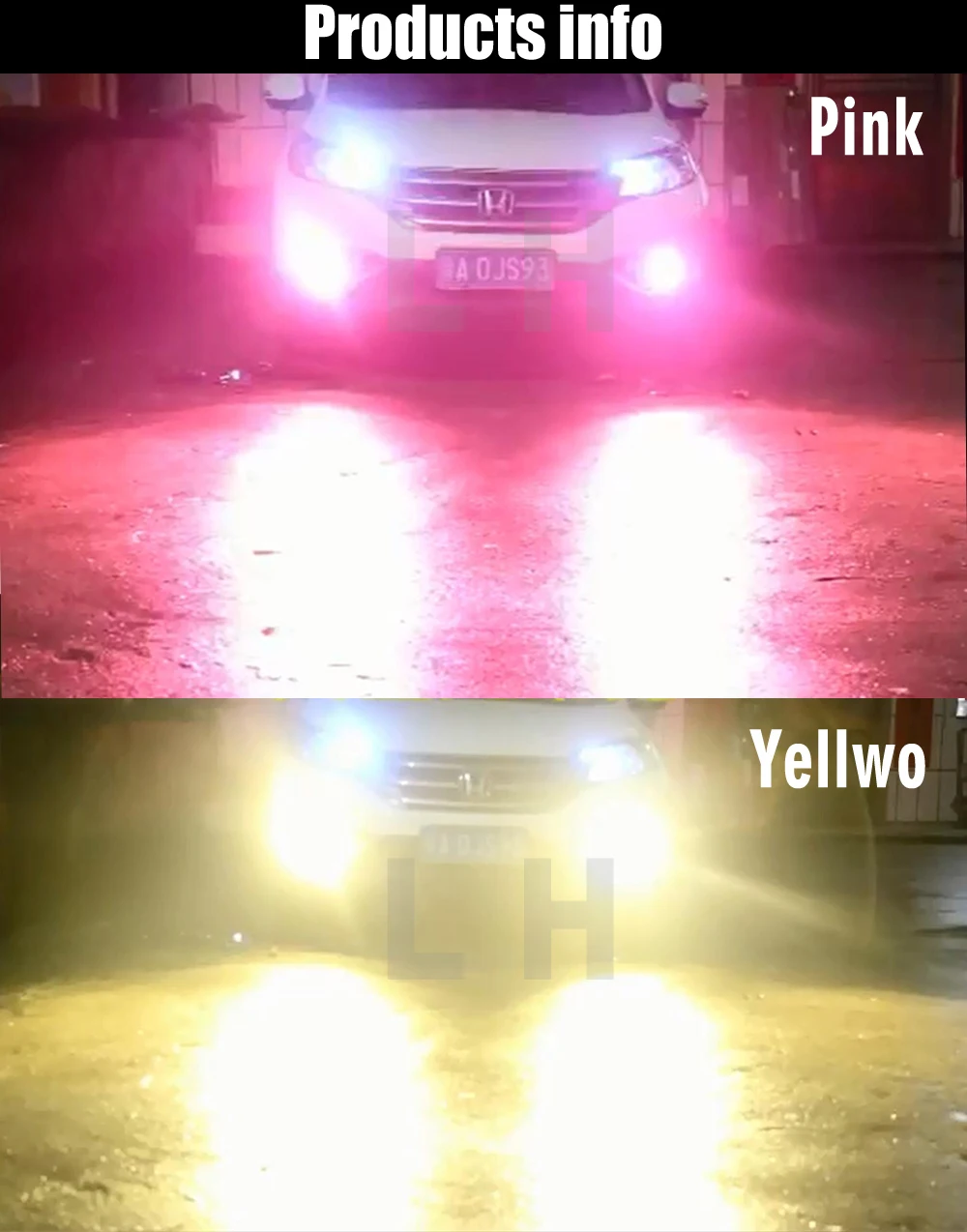 H3 автомобиля светодио дный DRL ВОГ дальнего света лампочки красный сине-белые 80 Вт