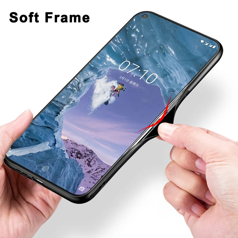 Чехол для Nokia X71 wolf lady Жесткий из закаленного стекла в силиконовой оправе X 71 2019 6 39